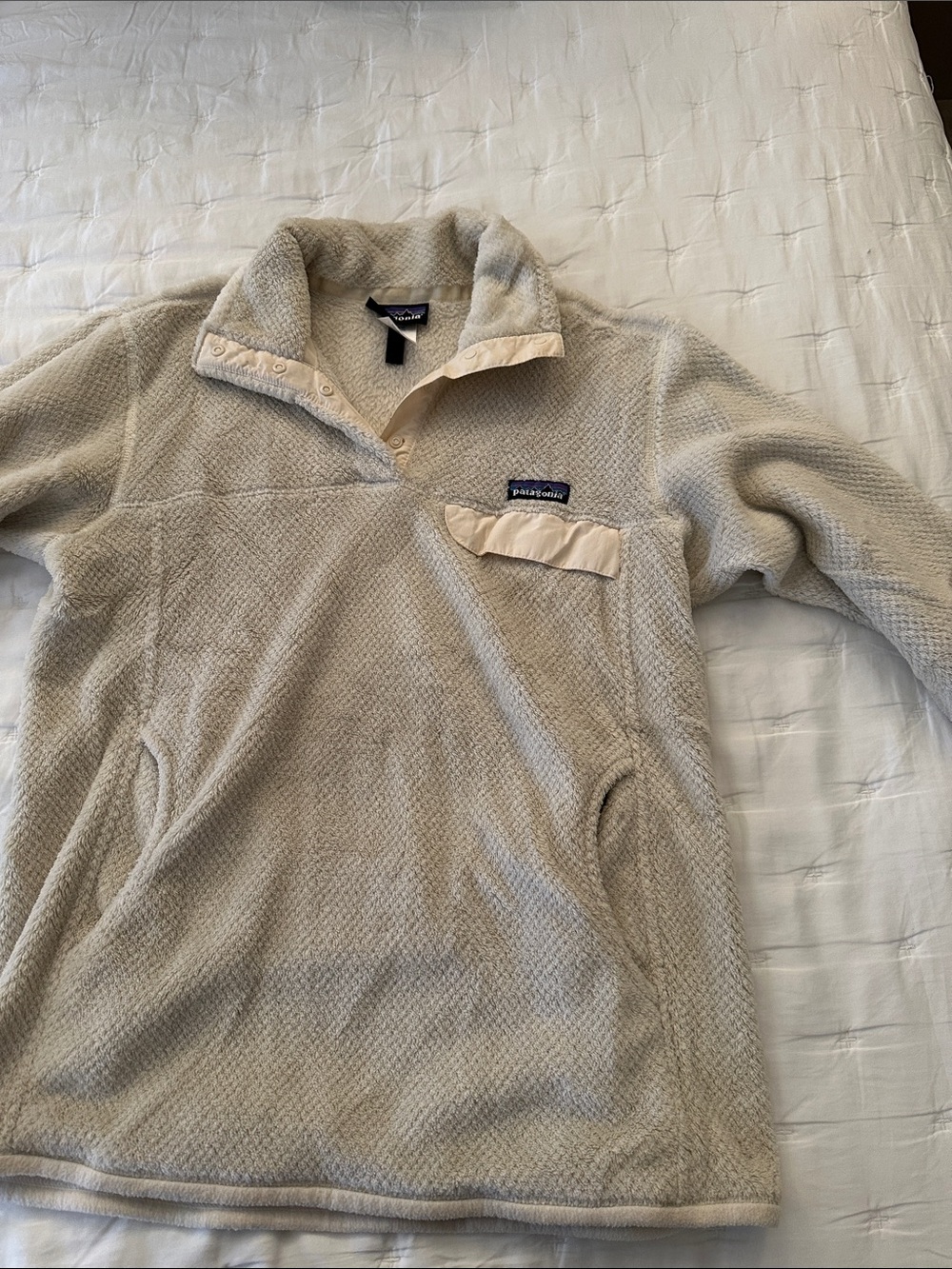 Patagonia Men’s Cream Zip-Up Synchilla Fleece Pullover